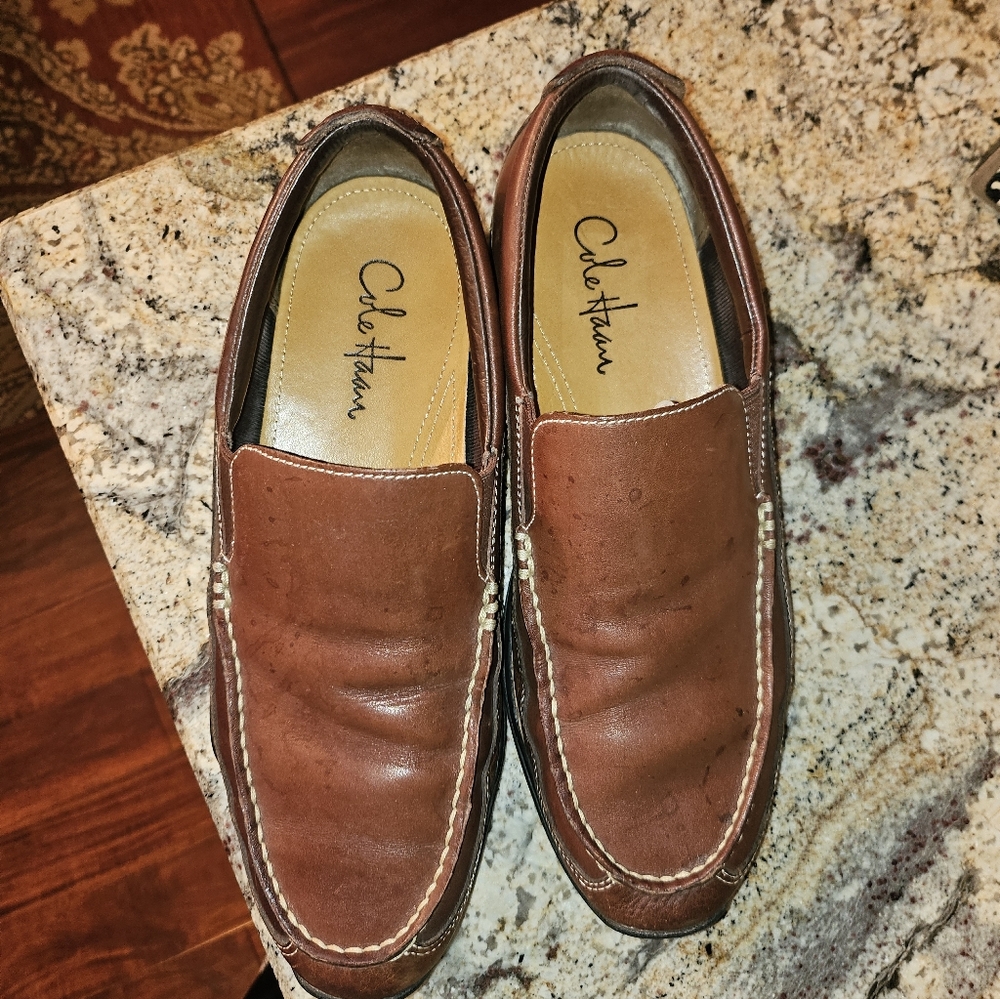 Cole Haan Tucket Venetian Men's Tan Leather Slip-On‎ Loafers